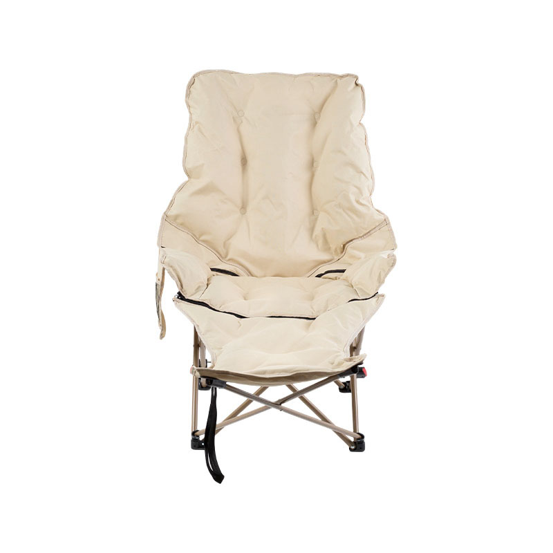 Silla de camping plegable 2 en 1 con reposapiés desmontable