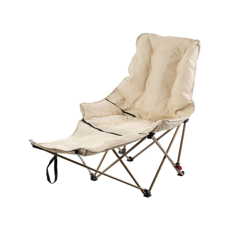 Silla de camping plegable 2 en 1 con reposapiés desmontable
